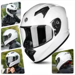 Mootorratta kiiver ILM MF521, t&auml;iskate, valge, suurus L (53&ndash;54 cm)