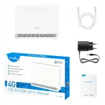 Ruuter Cudy LT500e 4G LTE, Wi-Fi AC1200, kahe ribaga, SIM-kaardiga, VPN