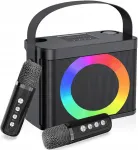 YS-219 Hi-Fi karaokekomplekt, 2 mikrofoni, 10W, RGB, Bluetooth, USB