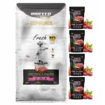 Euphoria FRESH JUNIOR kuivkoeratoit, kalkuniliha ja j&auml;neseliha, 12 kg + 4x pasteet