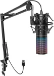 M&auml;ngukondensaadormikrofon RGB, USB, kardioidiline, sobib otse&uuml;lekanneteks ja podcastideks