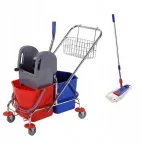 Puhastusvanker SET PRIME kahe 17 l &auml;mbriga, metallkorvi ja 50 cm Speedy lapiga