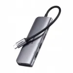 USB-C adapter 6in1: HDMI, USB-A, USB-C PD, SD, TF kaardilugeja, hall