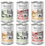 Wolf of Wilderness teraviljavaba m&auml;rg koeratoit erinevate maitsetega, 6 x 400 g