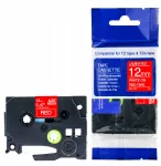 Isetalduv lint Brother, 12 mm, punane, valge kiri, TZe435