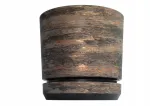 14 cm lillepott jalaga Rusty Bark puumustriga kuldsete detailidega