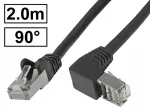 Cat.6A varjestatud v&otilde;rgukaabel, RJ45-RJ45, 90&deg; nurk, 2 m