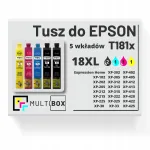 Tindikassetid EPSON 18XL T181, 5 tk, sobivad Expression Home XP-302, XP-325, XP-412 printeritele