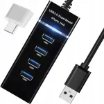 USB 3.0 jaotur, 4 pesa, adapteriga