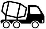 Kleebis autole, mootorrattale v&otilde;i kiivrile CONCRETE MIXER, 14 x 22 cm, taustata