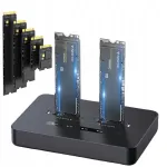 NVME PCIe M.2 SSD kloonimise dokk, USB-C 3.2, 20Gbps, kaasaskantav