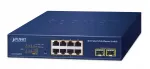 8-pordiline PLANET Gigabit Ethernet juhtpaneeliga L2 v&otilde;rgul&uuml;liti, 10/100/1000T, 802.3at