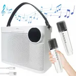 Karaoke-k&otilde;lar kahe mikrofoniga, Bluetooth, valge