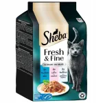 Sheba Fresh & Fine kassitoitude komplekt tuunikala, l&otilde;he ja valge kalaga, 6 x 50 g
