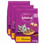 WHISKAS kuivtoit kassidele kanaga, 3 x 3,8 kg