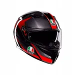Motorratturi kiiver AGV K3 Striga, must/hall/punane, suurus L