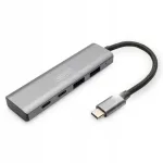 DIGITUS USB-C jagaja, 4 porti: 2x USB-A, 2x USB-C, alumiinium, 10Gb/s