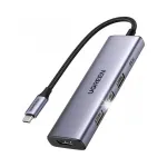 USB-C multifunktsionaalne adapter 5-in-1: 3x USB-A, HDMI 4K, PD 100W, hall