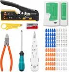RJ45 pressimise t&ouml;&ouml;riistade komplekt koos kaablitesteriga CAT5 CAT6 CAT7