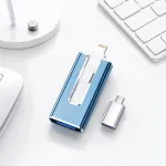4-&uuml;hes USB-m&auml;lupulk, 256GB, USB3.0, USB-C, Lightning, alumiiniumist korpus