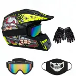 Motorratturi kiiver Cross Light Enduro prillide, kinnaste ja maskiga