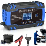 Automaatne aku laadija remondifunktsiooniga, 8A, 12V/24V, LCD-ekraan