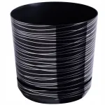 Lillepott DEKOR 18 cm mustade triipudega