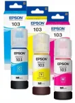 Epson 103 tindikomplekt, 3 v&auml;rvi, sobib L3156 ET-le
