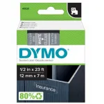 DYMO D1 45020 lint, 12 mm, l&auml;bipaistev valgete tekstidega, originaal
