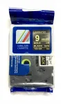 Iselatuv lint Brother TZ-324 / TZe-324, 9 mm, must kuldse tekstiga