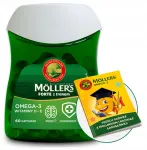 Toidulisand OMEGA-3 M&Ouml;LLER'S Forte kalamaksa&otilde;li, D3- ja E-vitamiinidega, 60 tk