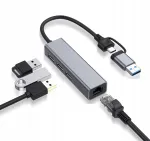 V&otilde;rgukaart USB-C / Thunderbolt 3 liidesega, 1Gbps, 3x USB 3.0 hub