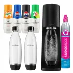 SodaStream Terra vee gaseerimisseade, 2 pudelit, 4 siirupit (440 ml: Pepsi, Pepsi Max, 7UP)