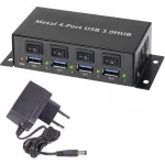 Renkforce USB jagaja, 4 x USB 3.0, must, metallist