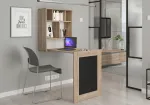 Riputatav kokkupandav kirjutuslaud TILT 60 x 90,4 x 144,5 cm, sonoma tamm/matt must