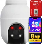 IP kaamera Ezviz C8c 4K 8 Mpx, 360&deg;, WiFi, 128 GB MicroSD kaardiga