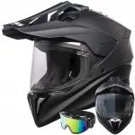 Motokrossi enduro kiiver HORN XS 53-54 antifog klaasi ja prillidega, ECE 22.06