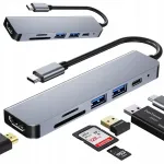 USB-C 6-&uuml;hes jagaja HDMI ja kaardilugejaga MacBookile ja PC-le