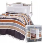 Puuvillane pleed GRAYSEN 200x220 cm patsidega, boho stiilis, hall