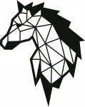 Kleebis autole v&otilde;i kiivrile GEOMETRIC HORSE, 18 x 14,4 cm, l&auml;bipaistev taust