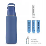 Dafi GLASS SiliconeFit klaasist filtreeriv pudel 0,6 l tumedassinine, 4 filtriga