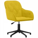 Kontoritool, kollane samet, 56 x 61,5 x (72&ndash;80) cm