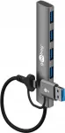 &Otilde;huke 4-pordiline USB jagaja 2in1, 5 Gbit/s