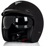 Motojuhi kiiver Vini Stratos, matt must, L suurus, klaasi ja visooriga
