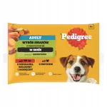 Koerakonservid PEDIGREE veise-, lamba- ja kalkunilihaga kastmes, 4 x 100 g