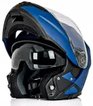 Mootorratturi kiiver Vini Rabe sinine matt, L (59-60 cm), moodulkiiver, turismiks
