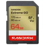 SANDISK EXTREME GO SDXC 64 GB 170/80 MB/s C10 V30 UHS-I U3 m&auml;lukaart