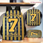 Koolikott ja 2-osaline k&auml;sikotikomplekt London Number 7, triibuline