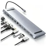USB-C &uuml;hendusjaam, 12 porti, 100 W, s&uuml;learvutile, terasest, kontorisse ja koju