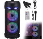 Juhtmevaba Bluetooth k&otilde;lar TWS, karaokefunktsiooni, LED RGB valgustuse, mikrofoniga ja kaugjuhtimispuldiga